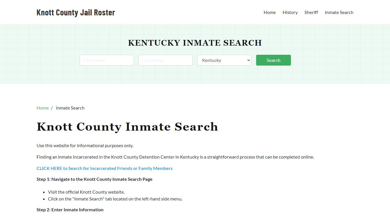 Knott County, KY Detainee Lookup