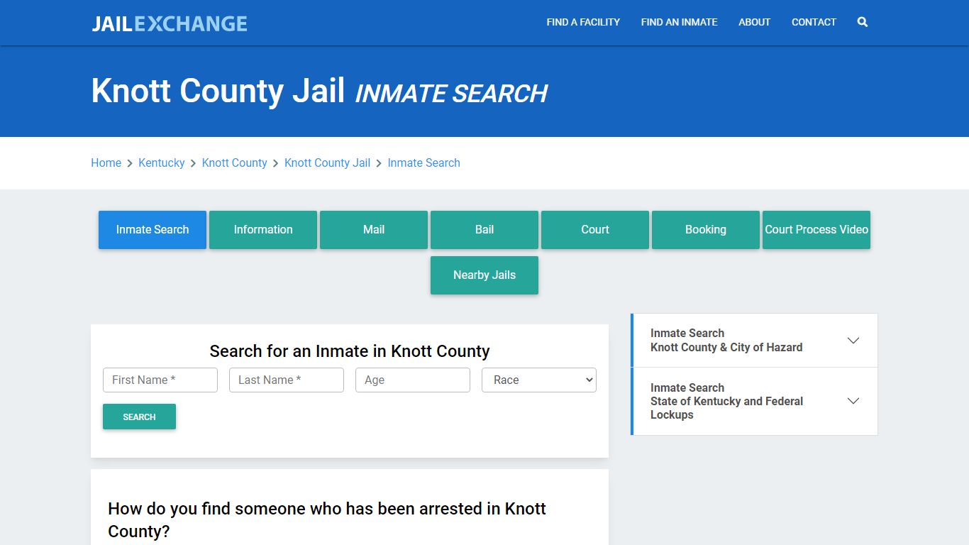 Knott County Jail, KY Inmate Search: Roster & Mugshots