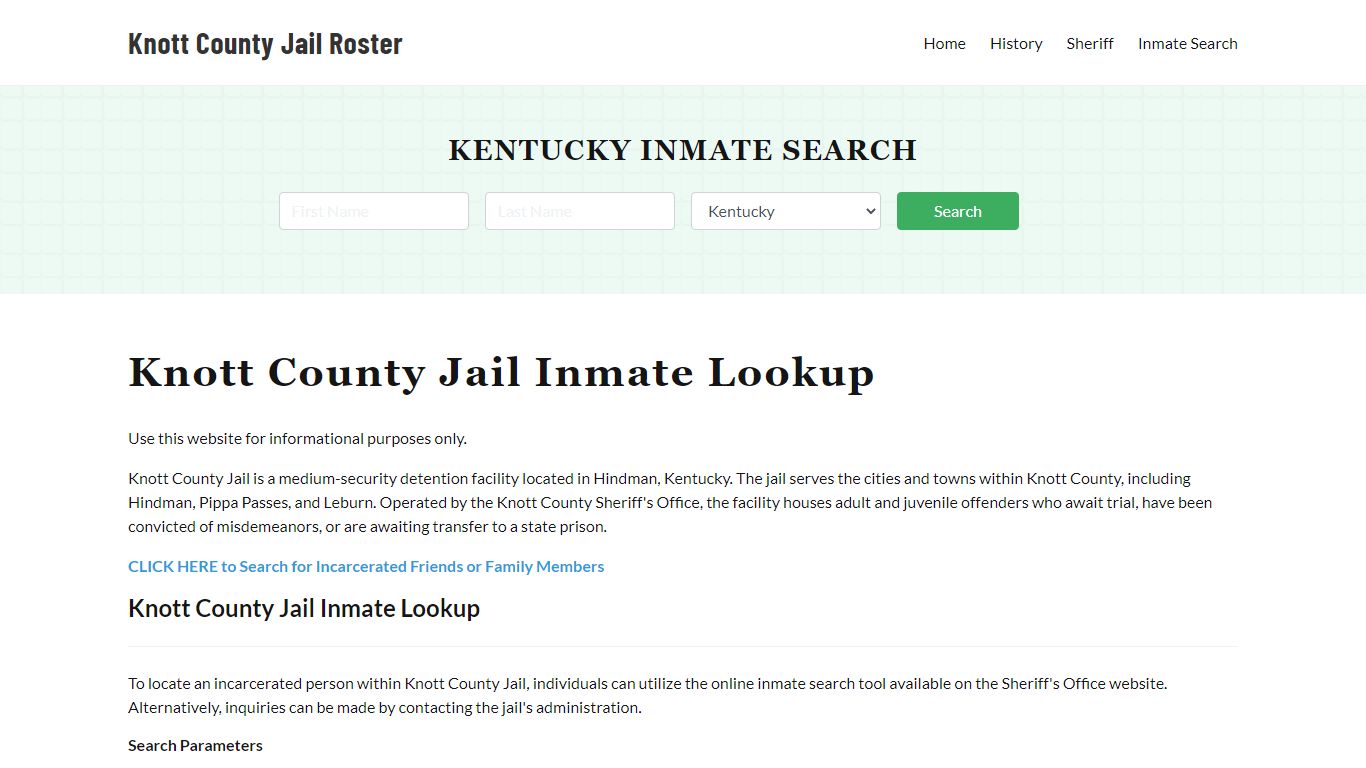 Knott County Jail Roster Lookup, KY, Inmate Search