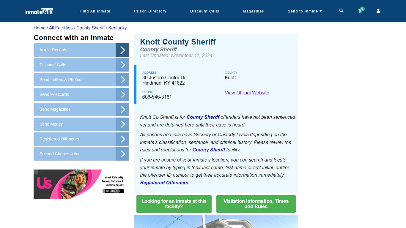 Knott County Sheriff - Inmate Locator