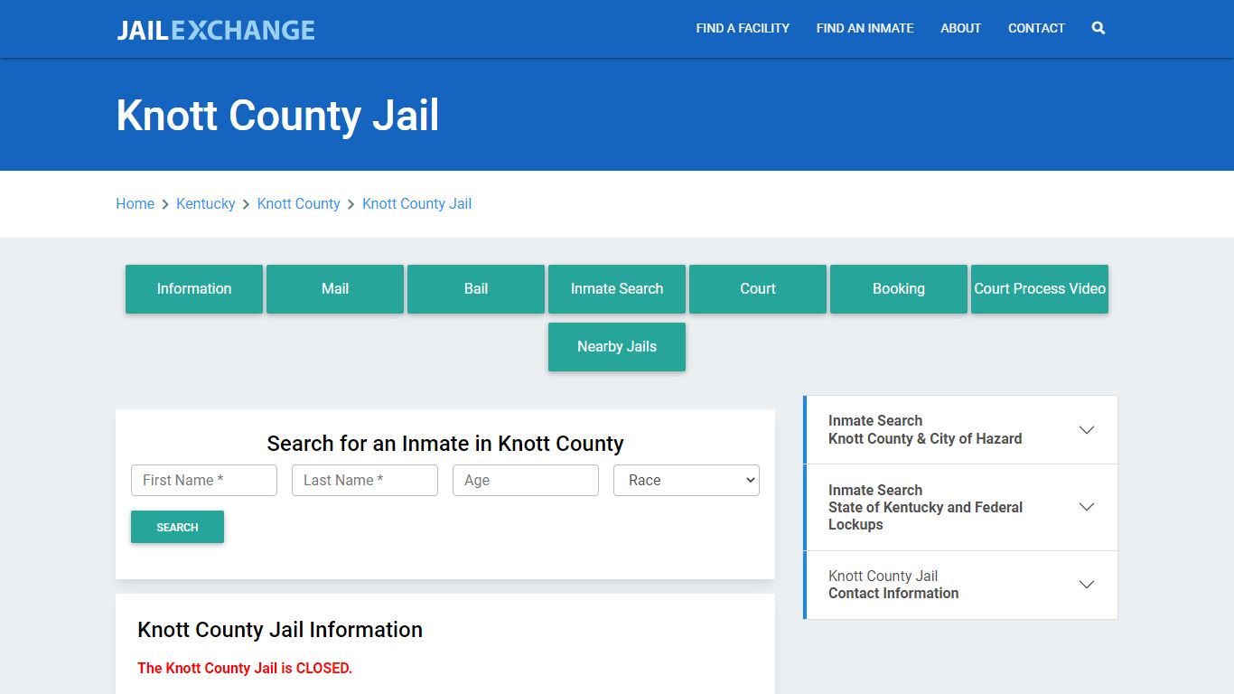 Knott County Jail Roster Lookup, KY, Inmate Search