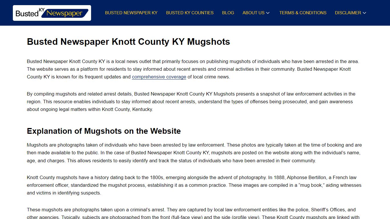 Busted Newspaper Knott County KY Mugshots