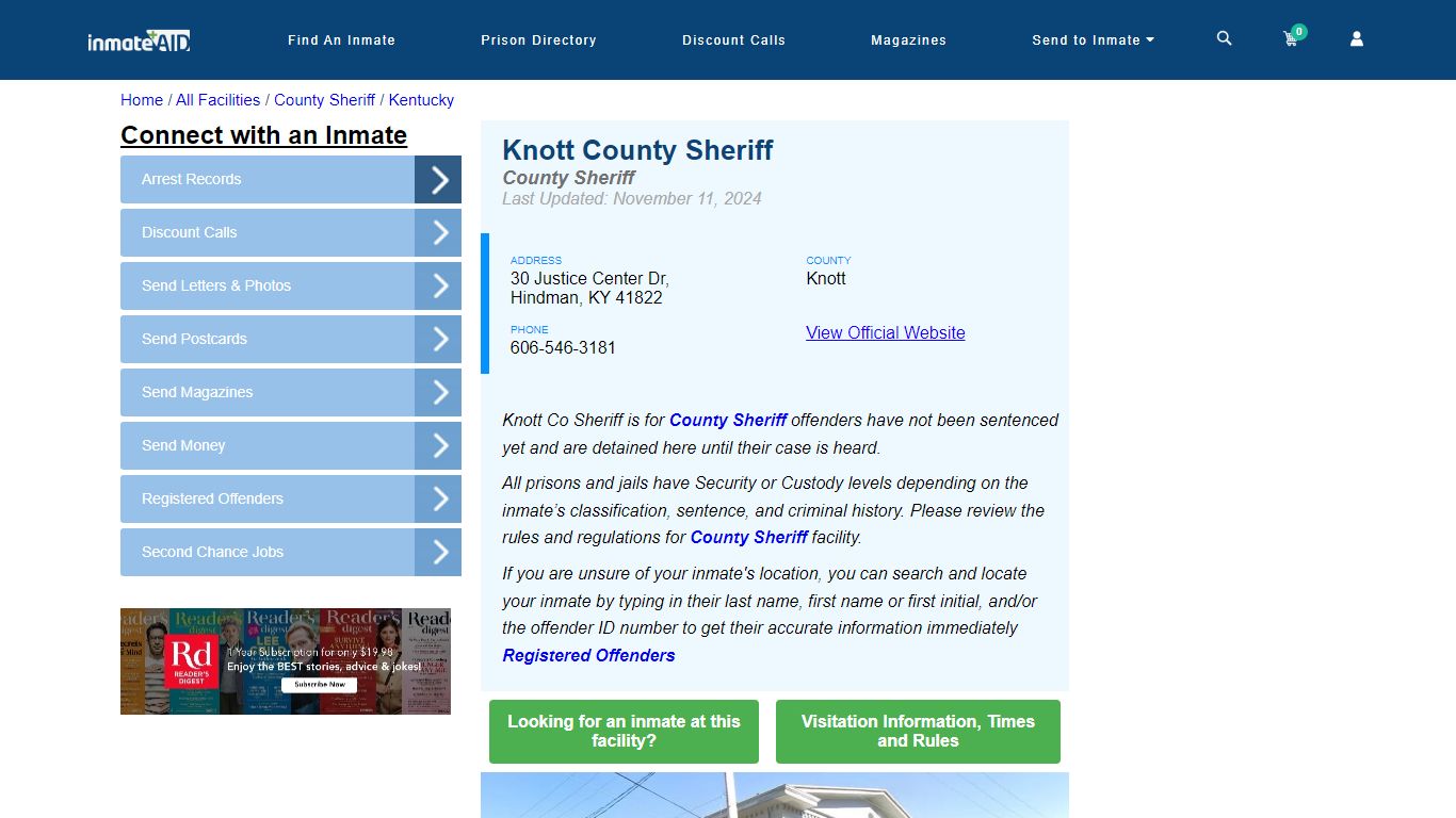 Knott County Jail - Inmate Locator