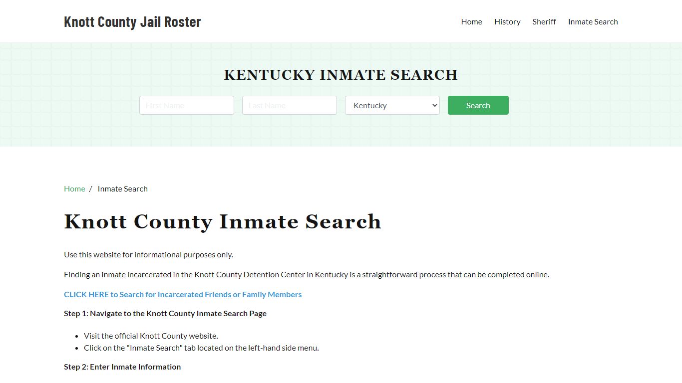 Knott County, KY Detainee Lookup